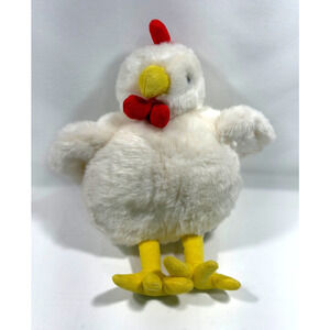 Unipak Plumpee Rooster Plush 10" White Chicken Round Stuffed Animal Toy Lovey